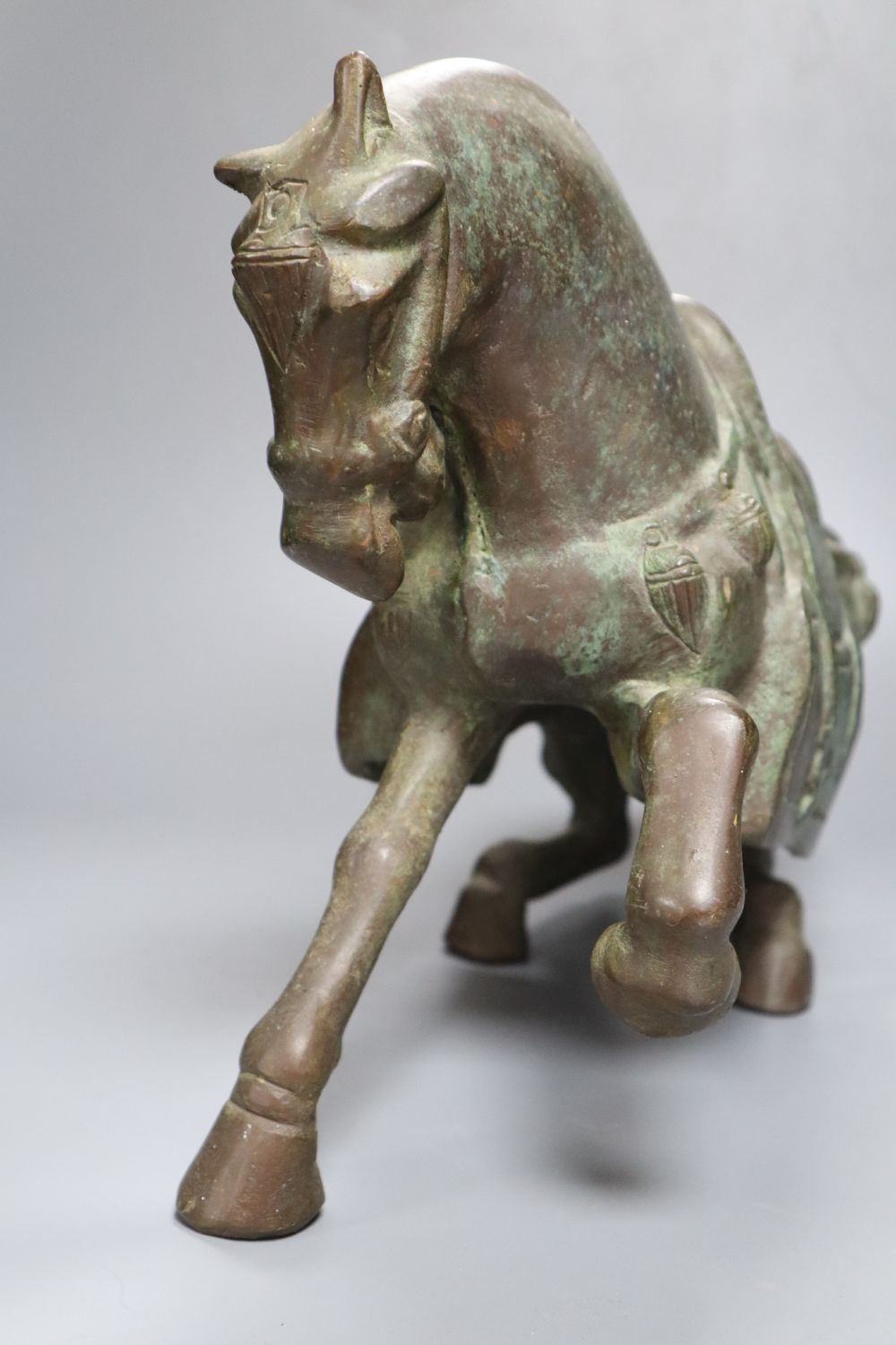 Two pairs of Chinese Tang style bronze models of horses, height 44cm